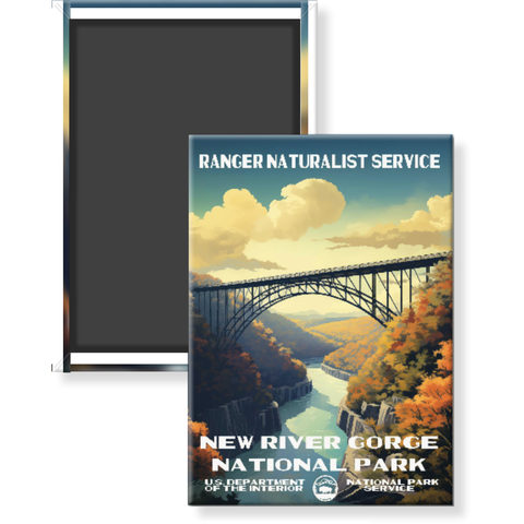 New River Gorge National Park Magnet – Vintage WPA Style