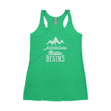The Adventure Begins National Park Next Level Ladies Tri-Blend Tank - The National Park Store