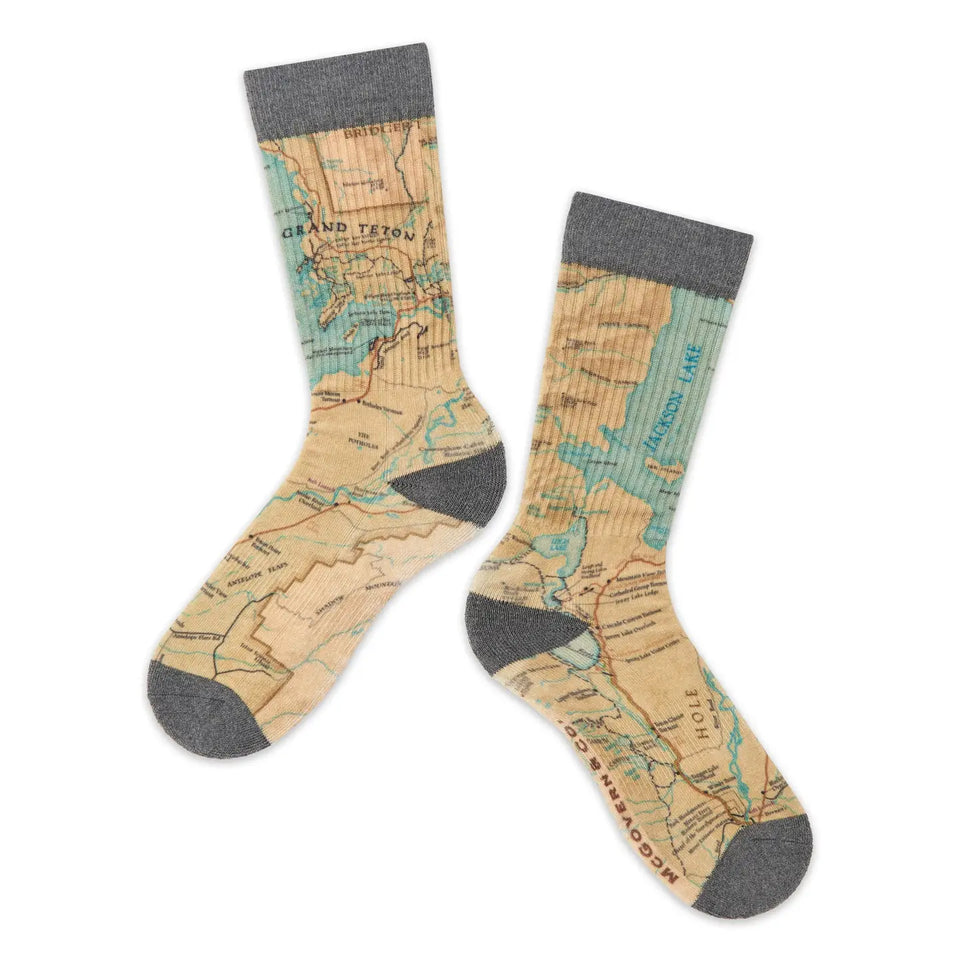 Grand Teton National Parks Map Socks
