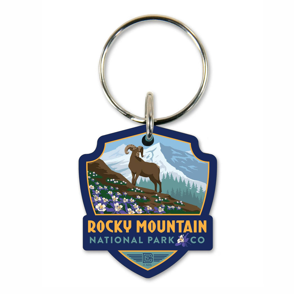 Rocky Mountain National Park Majestic Wooden Key Ring