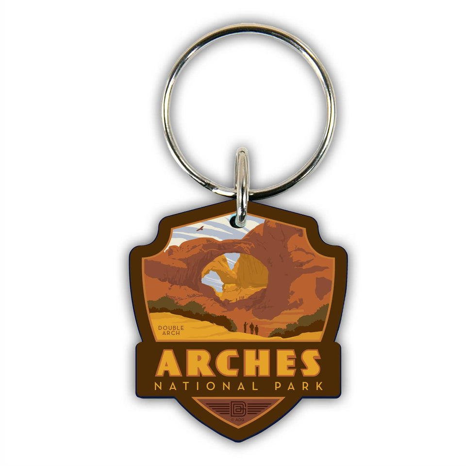 Arches National Park Double Arch Wooden Key Ring