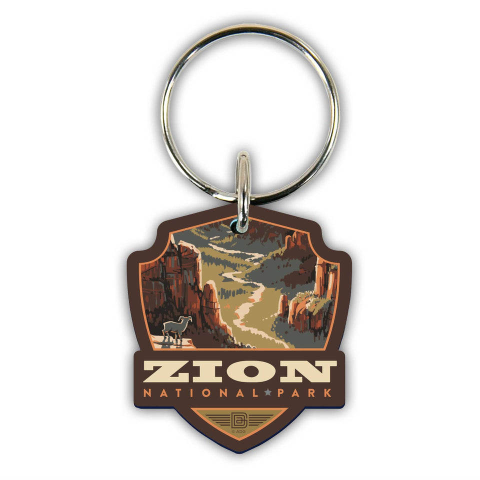 Zion National Park Majestic Valley View Wooden Key Ring
