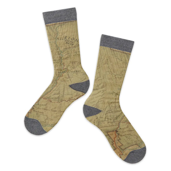 Map Socks Zion National Parks Map Socks – The National Park Store