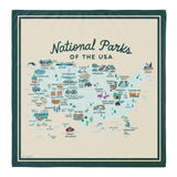 National Parks of the USA Illustrated Map Cotton Bandana