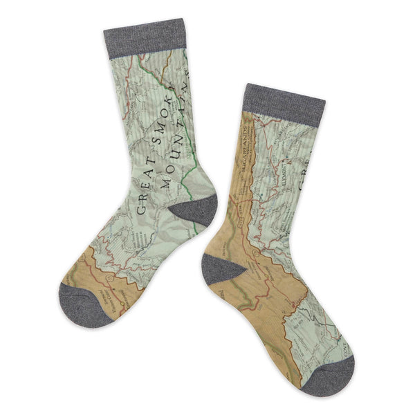 Map Socks Great Smoky National Parks Map Socks – The National Park Store