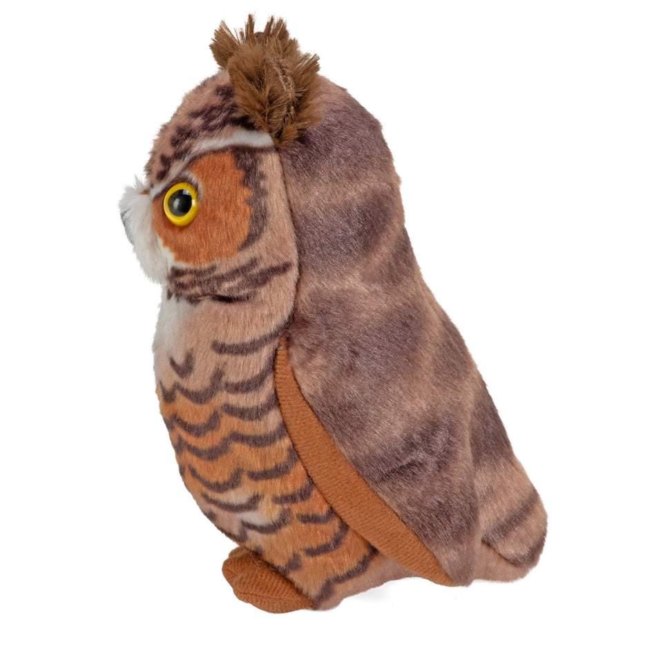 Audubon II Great Horned Owl Stuffed Animal with Sound — 5.5-Inch