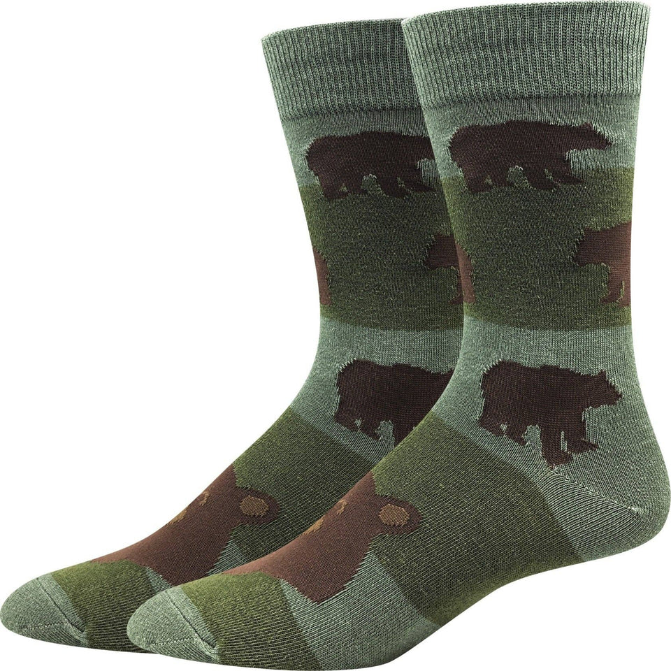 Brown Bear Pattern Socks
