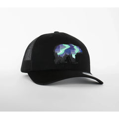 Northern Lights Grizzly Bear Mesh Snapback Hat