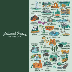 National Parks of the USA Map Socks