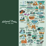 National Parks of the USA Map Socks