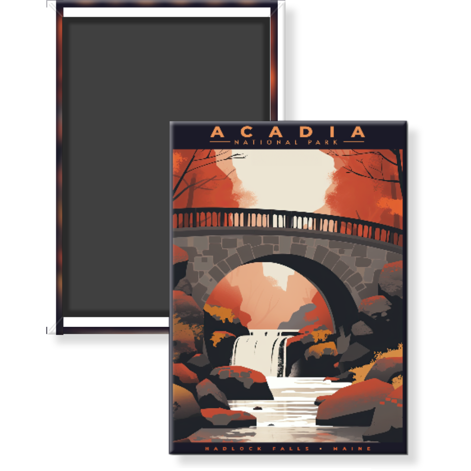 Acadia National Park Magnet - Hadlock Falls