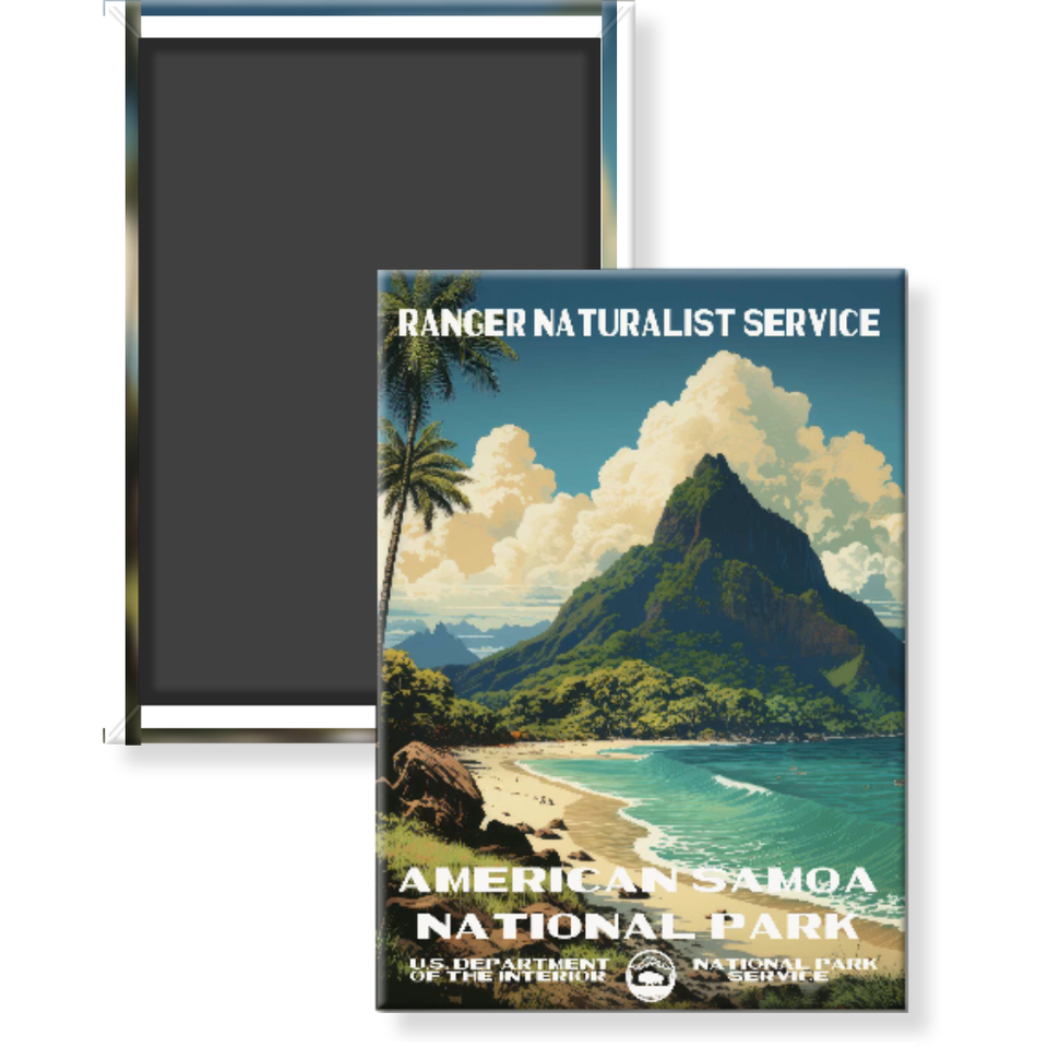 American Samoa National Park Magnet – Vintage WPA Style
