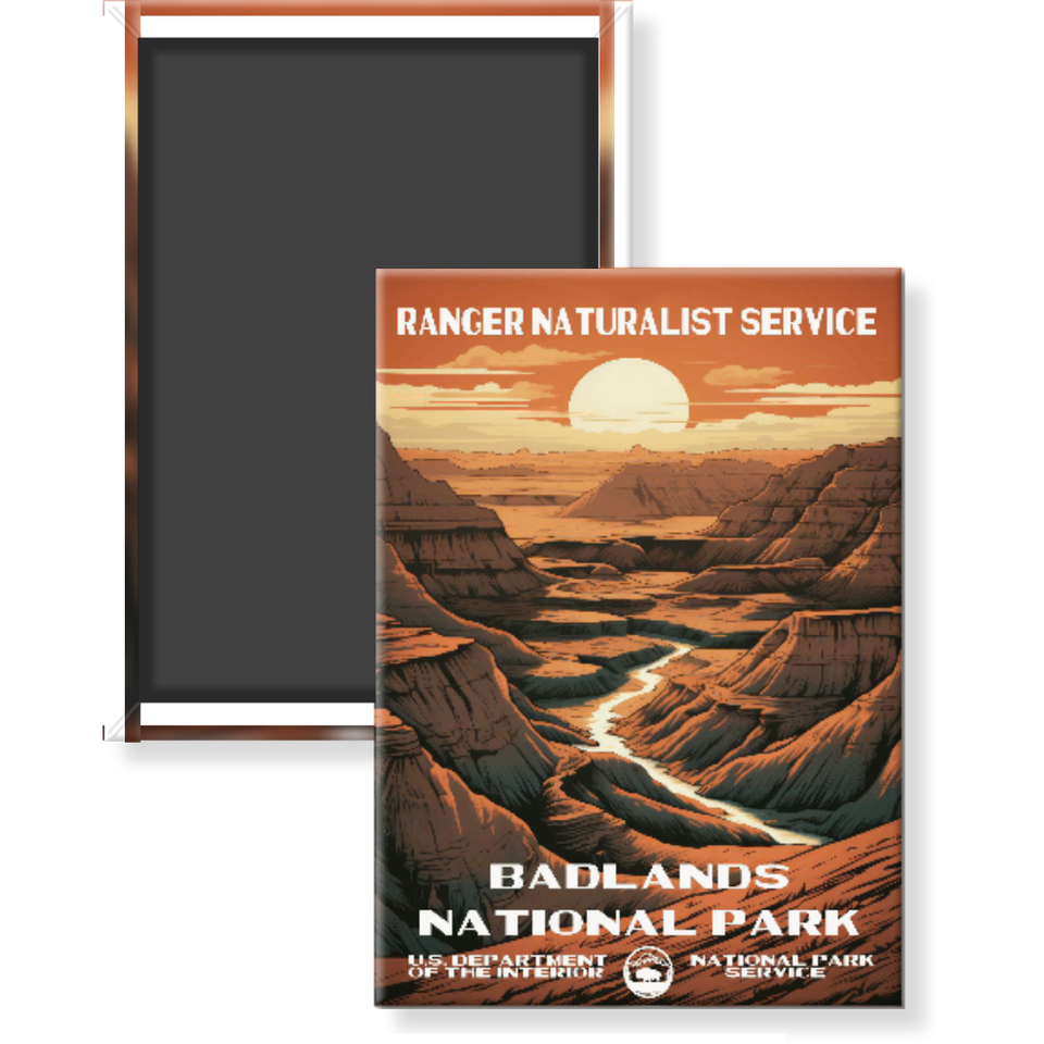 Badlands National Park Magnet – Vintage WPA Style