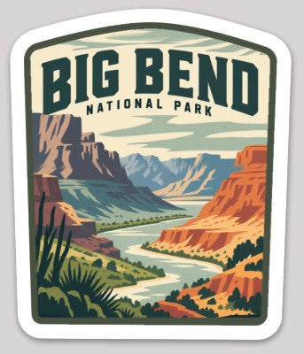 Big Bend National Park Die Cut Sticker – Vintage Arched-top