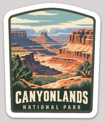 Canyonlands National Park Die Cut Sticker – Vintage Arched-top