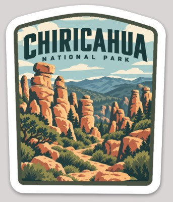 Chiricahua National Park Die Cut Sticker – Vintage Arched-top