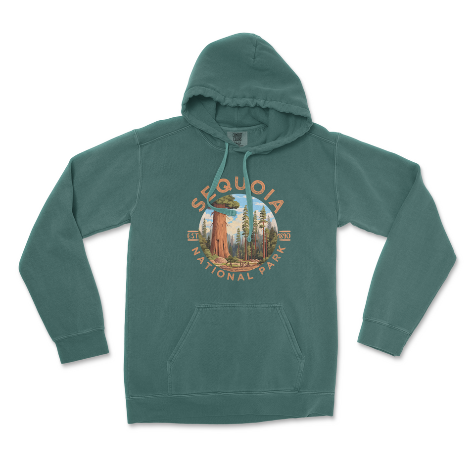 Sequoia National Park Garment-Dyed Hoodie – Giant Sequoia Forest Circle