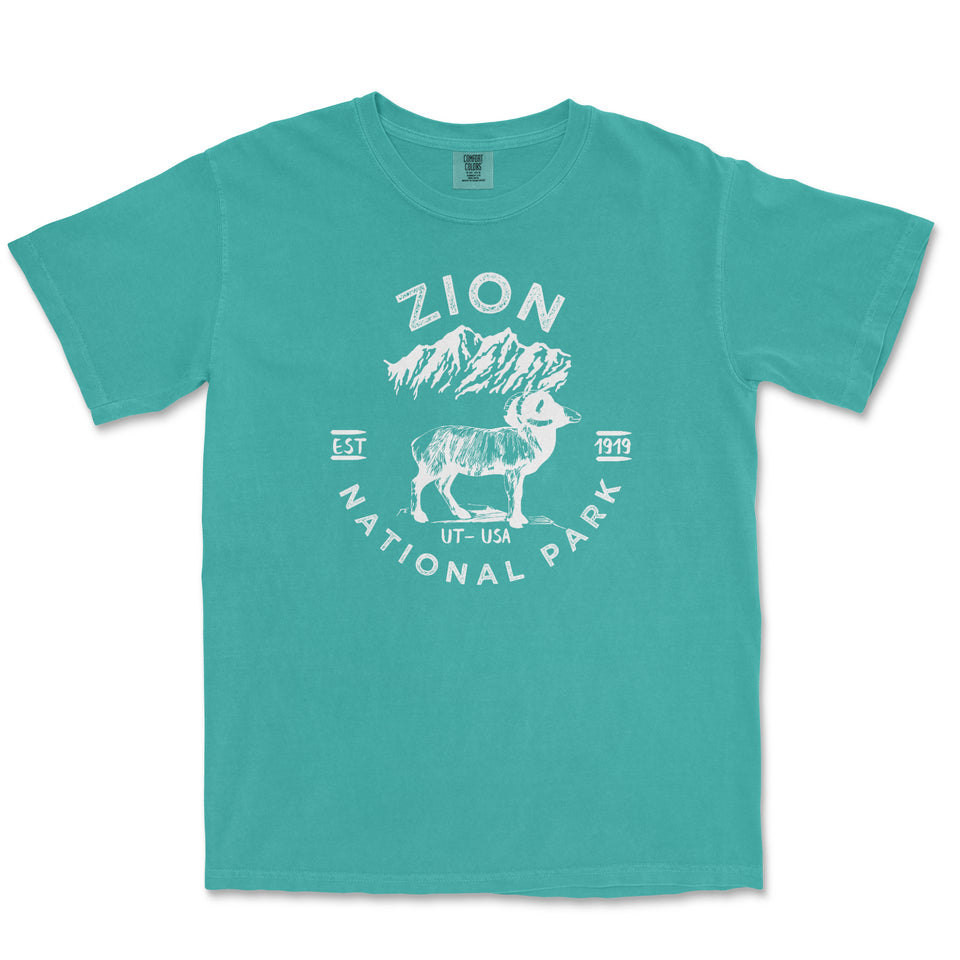 Zion National Park Comfort Colors T-Shirt – Deer Emblem