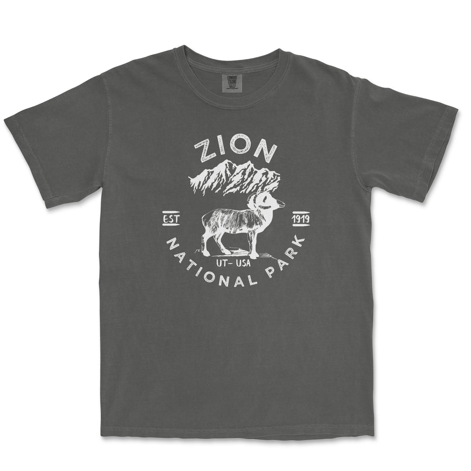 Zion National Park Comfort Colors T-Shirt – Deer Emblem