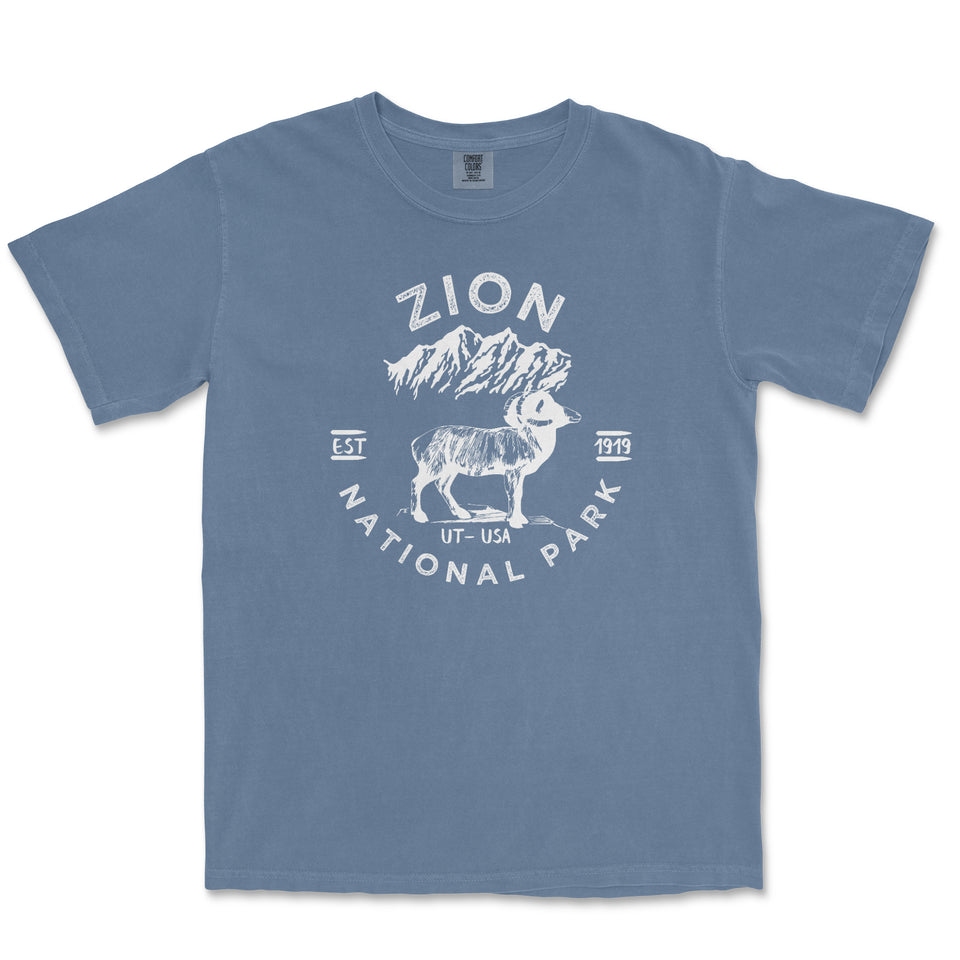 Zion National Park Comfort Colors T-Shirt – Deer Emblem
