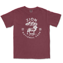Zion National Park Comfort Colors T-Shirt – Deer Emblem