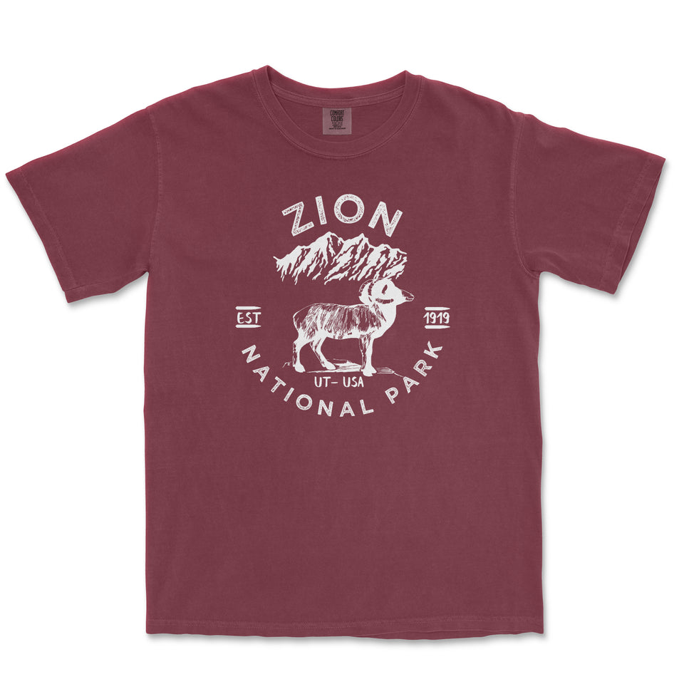 Zion National Park Comfort Colors T-Shirt – Deer Emblem