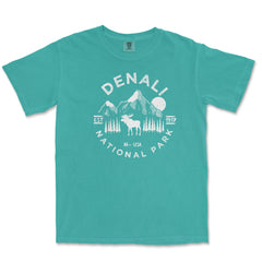 Denali National Park Comfort Colors T-Shirt – Caribou Mountain Emblem