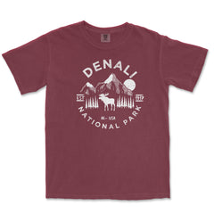 Denali National Park Comfort Colors T-Shirt – Caribou Mountain Emblem