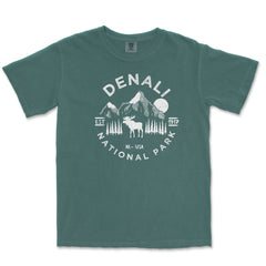 Denali National Park Comfort Colors T-Shirt – Caribou Mountain Emblem
