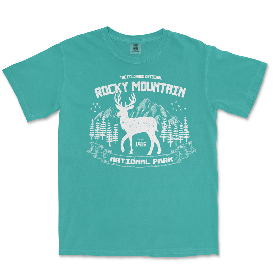 Rocky Mountain National Park Elk Comfort Colors T-Shirt – Elk and Forest