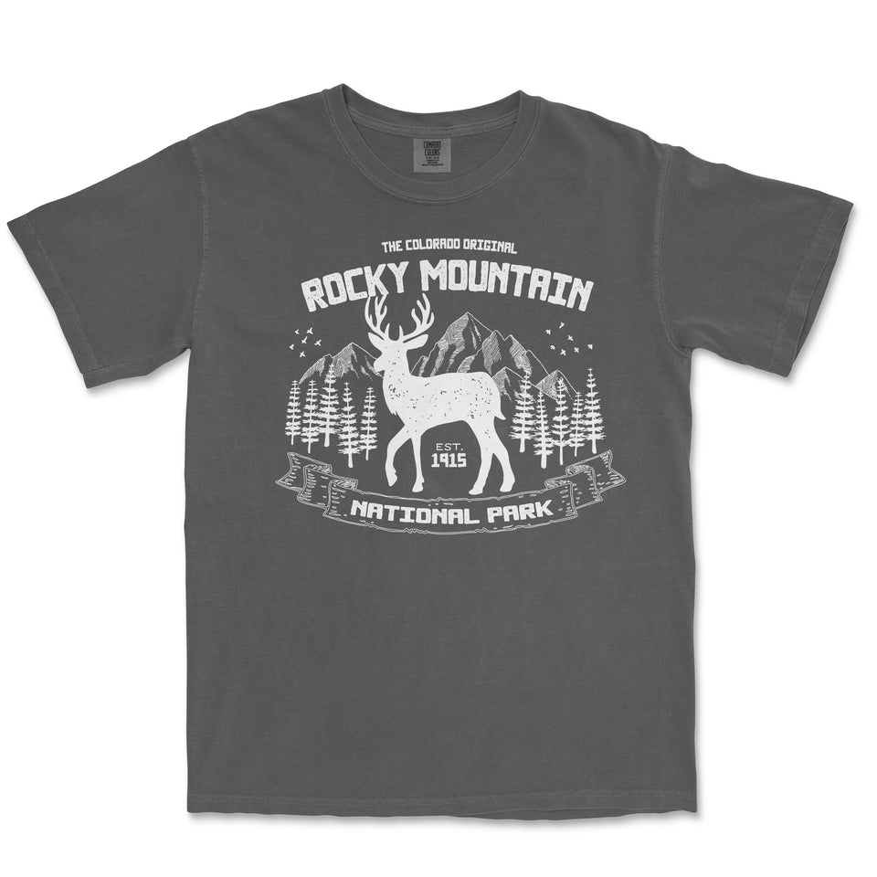 Rocky Mountain National Park Elk Comfort Colors T-Shirt – Elk and Forest