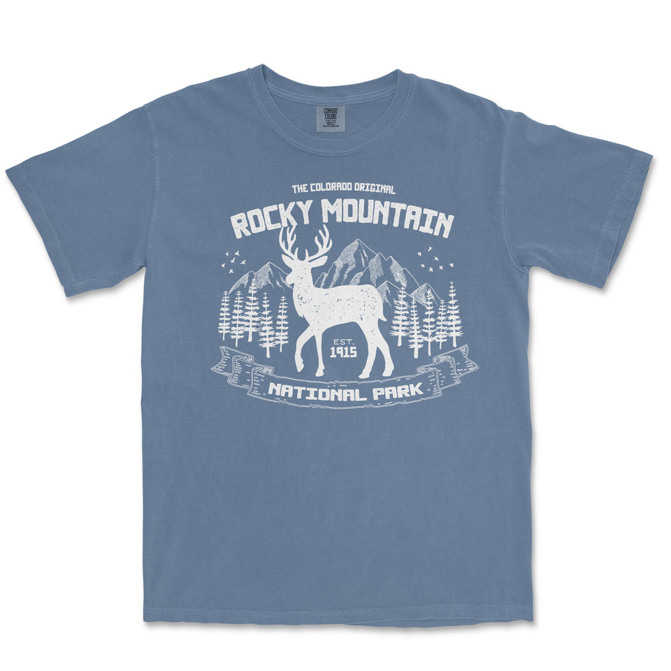 Rocky Mountain National Park Elk Comfort Colors T-Shirt – Elk and Forest