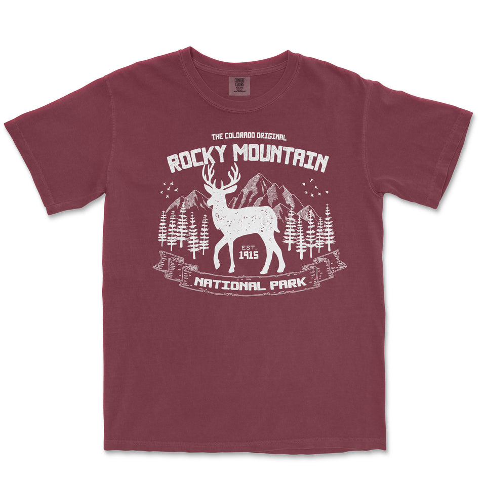 Rocky Mountain National Park Elk Comfort Colors T-Shirt – Elk and Forest