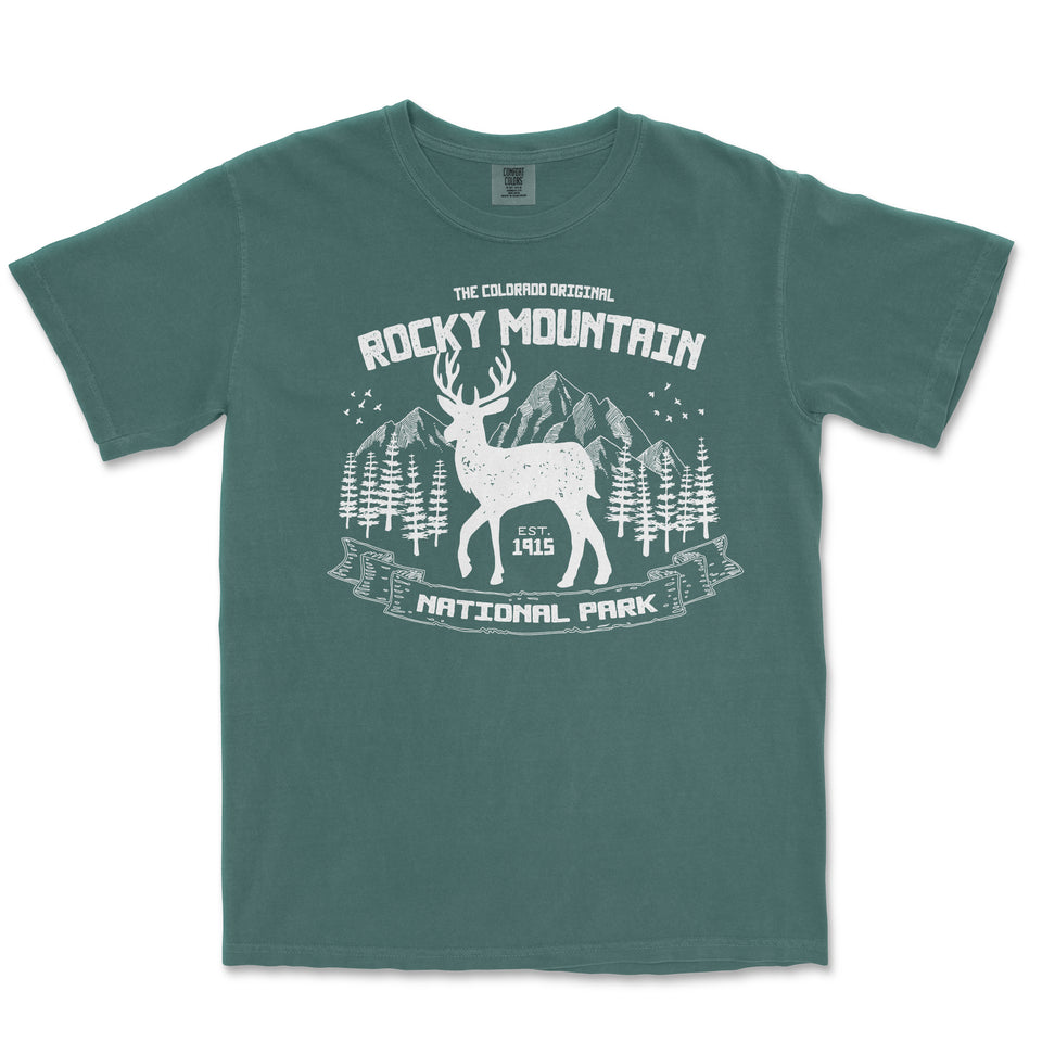 Rocky Mountain National Park Elk Comfort Colors T-Shirt – Elk and Forest