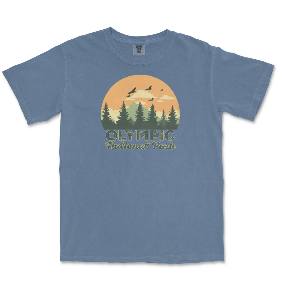 Olympic National Park Comfort Colors T-Shirt – Mountain Sunset