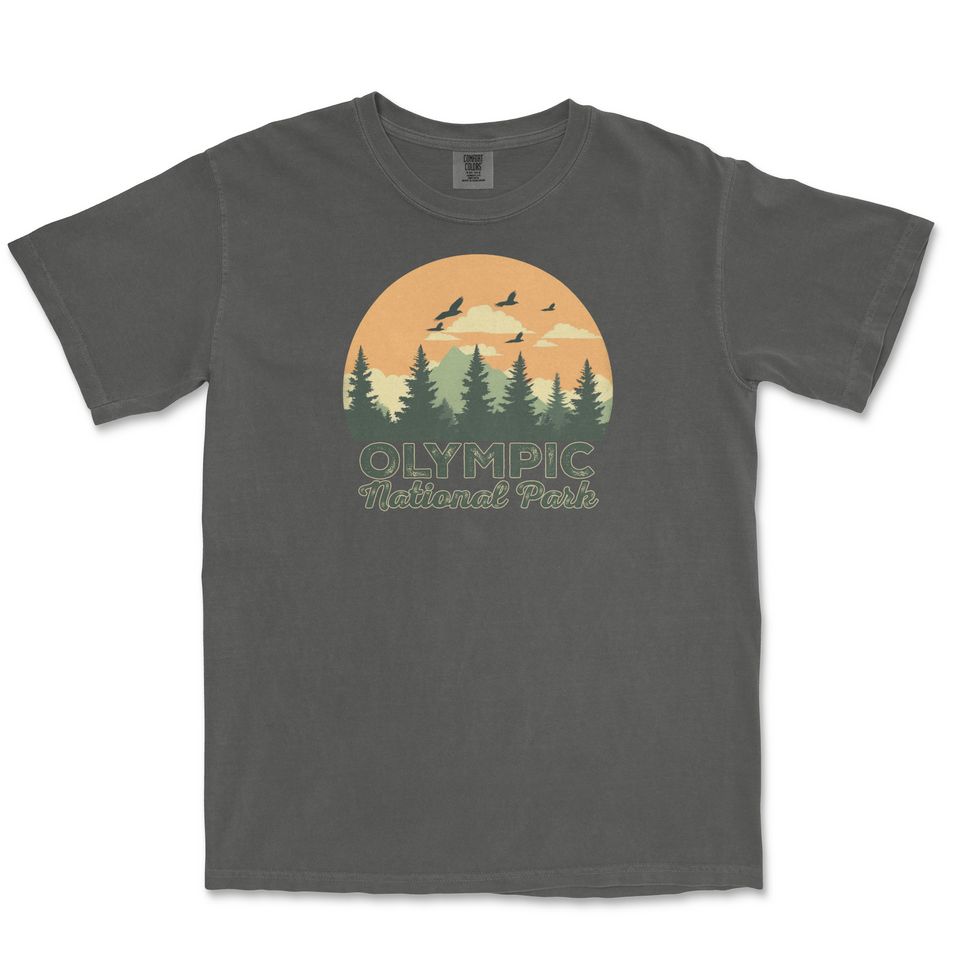 Olympic National Park Comfort Colors T-Shirt – Mountain Sunset
