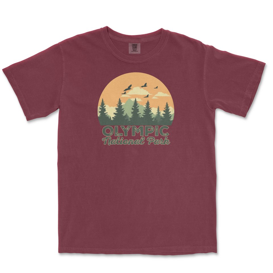 Olympic National Park Comfort Colors T-Shirt – Mountain Sunset
