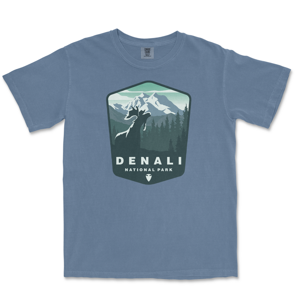 Denali National Park Comfort Colors T-Shirt – Mountain Badge