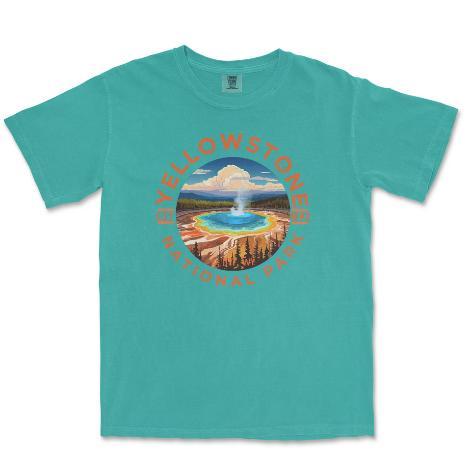 Yellowstone National Park Comfort Colors T-Shirt – Geyser Landscape Circle