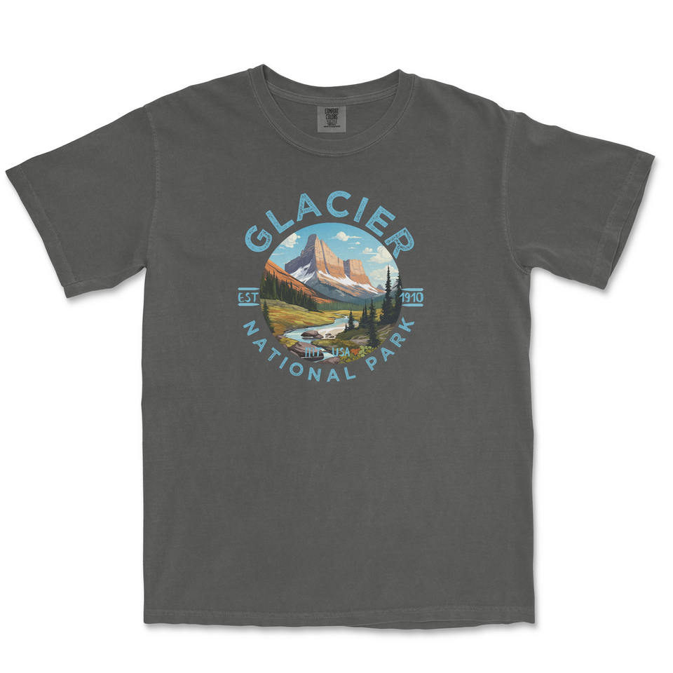 Glacier National Park Garment-Dyed T-Shirt – Mountain Lake Circle