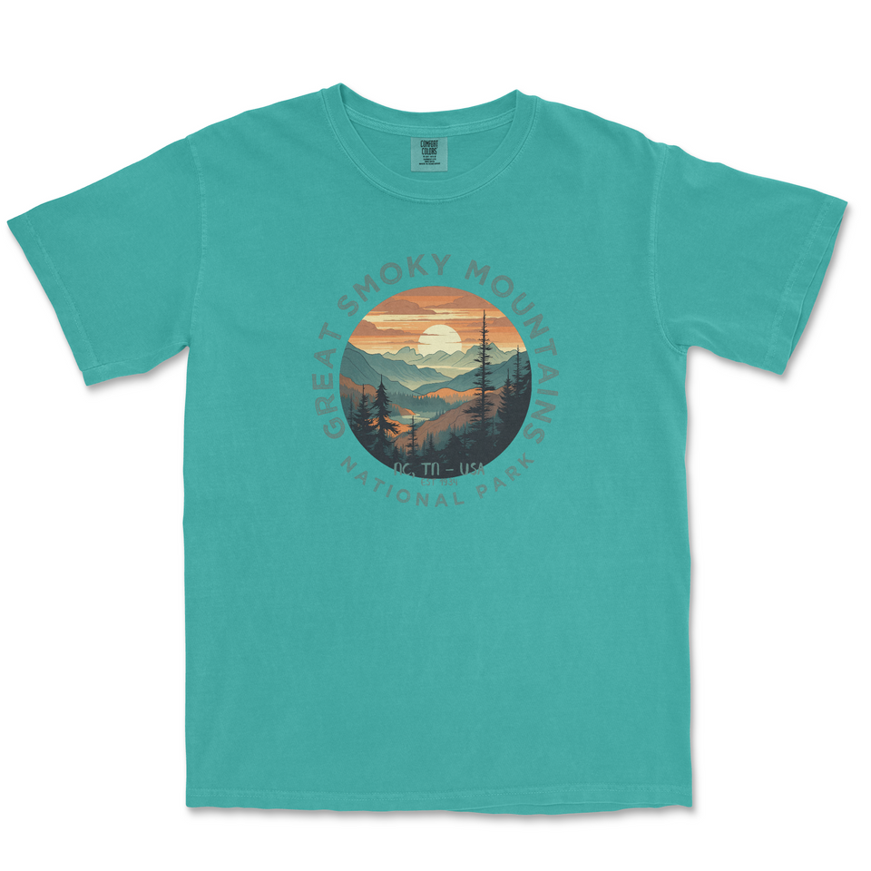 Great Smoky Mountains National Park Comfort Colors T-Shirt – Mountain Sunset Circle