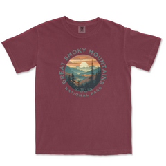 Great Smoky Mountains National Park Comfort Colors T-Shirt – Mountain Sunset Circle