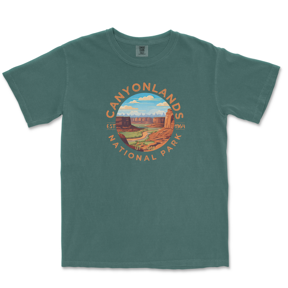 Canyonlands National Park Garment-Dyed T-Shirt – Desert Landscape Circle