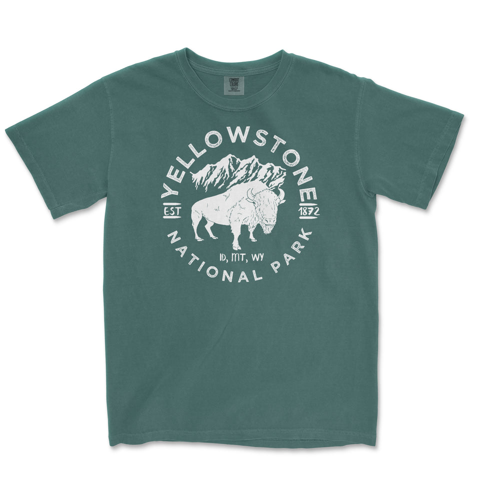 Yellowstone National Park Comfort Colors T-Shirt – Bison Emblem