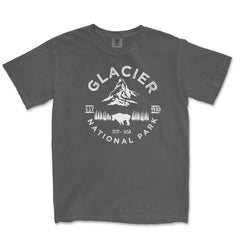 Glacier National Park Comfort Colors T-Shirt – Mountain Goat Emblem