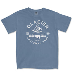 Glacier National Park Comfort Colors T-Shirt – Mountain Goat Emblem