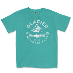 Glacier National Park Comfort Colors T-Shirt – Mountain Goat Emblem