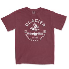 Glacier National Park Comfort Colors T-Shirt – Mountain Goat Emblem