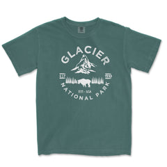 Glacier National Park Comfort Colors T-Shirt – Mountain Goat Emblem