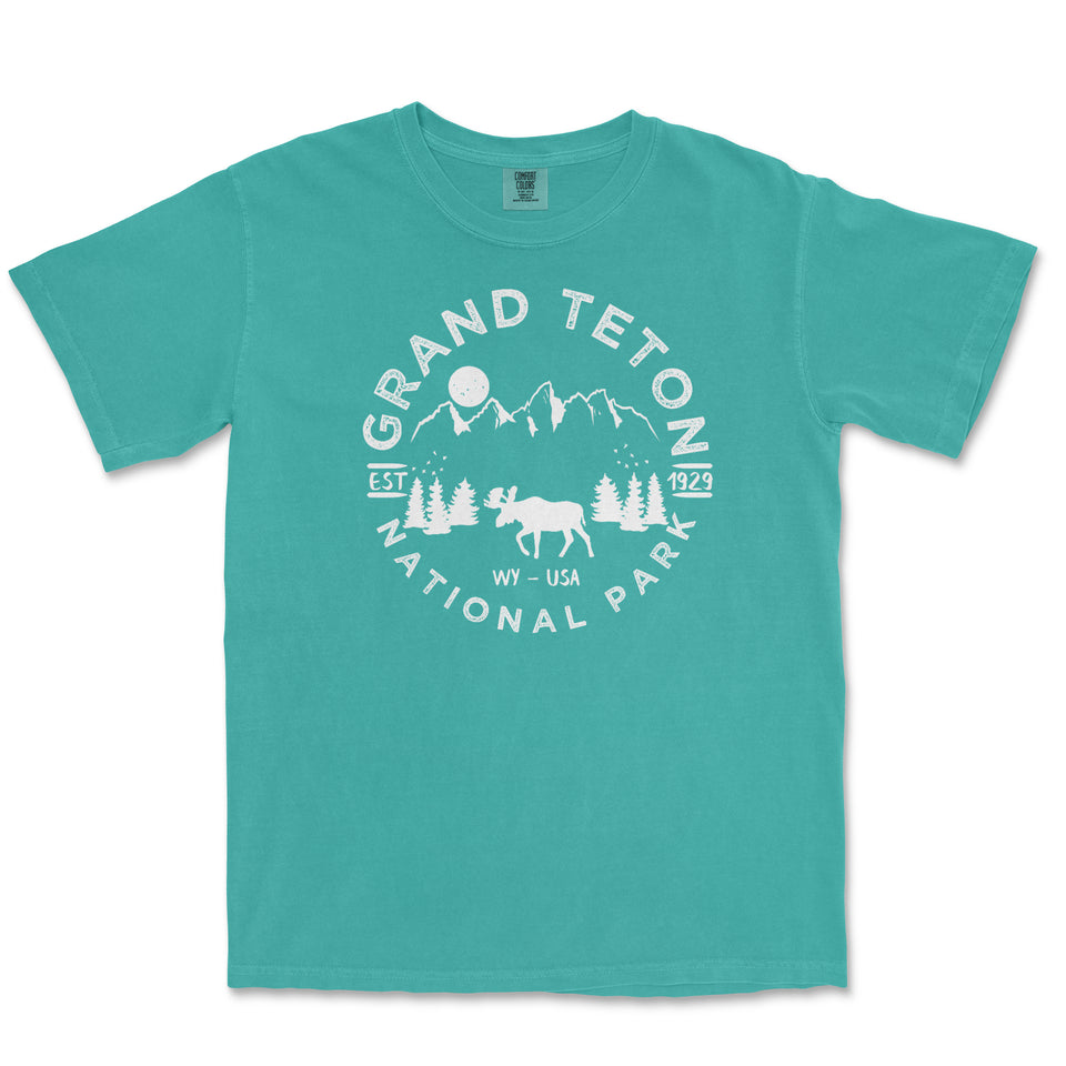 Grand Teton National Park Comfort Colors T-Shirt – Mountain Wildlife Emblem